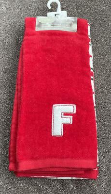 St. Nicholas Hand Towels "F" Set of 2 – Red Plaid