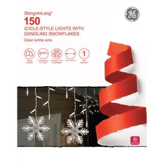 Stirng A Long 150 ICICLE-Style lights with Dangling Snowflakes