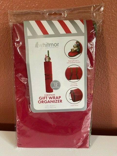 Red Gift Wrap Storage Bag – Holds 30in Rolls