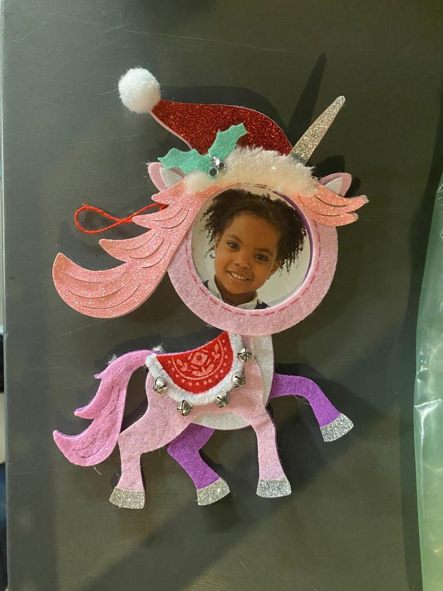Studio Decor Felt Photo Ornament 8in – Unicorn Character