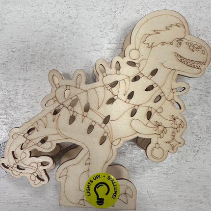 Make Market Christmas DIY Pre-lit wood dÃ©cor DINO