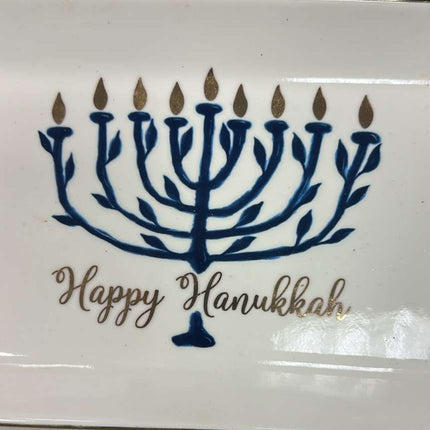 Ashland Happy Hanukkah 10"x 6"on a Serving Platter 1 Pc
