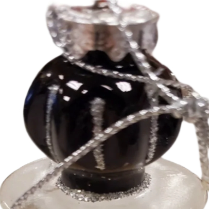 Yellow and Black Glass Decorative Bottle Christmas Ornament by Ashland