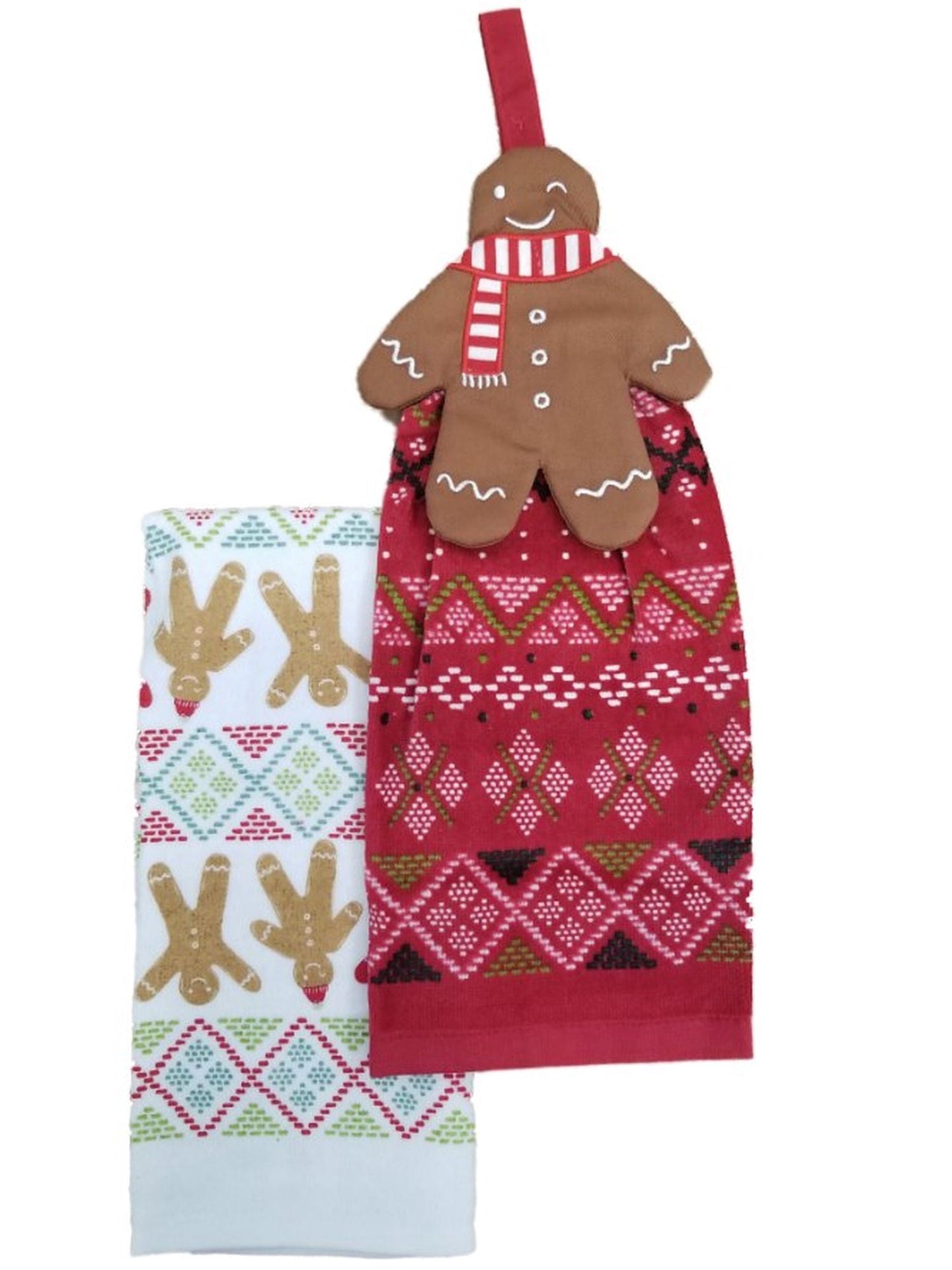 St Nicholas Square Christmas Gingerbread Man Kitchen Towel Set, 2