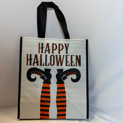 Happy Halloween Witch Legs Reusable Tote Bag