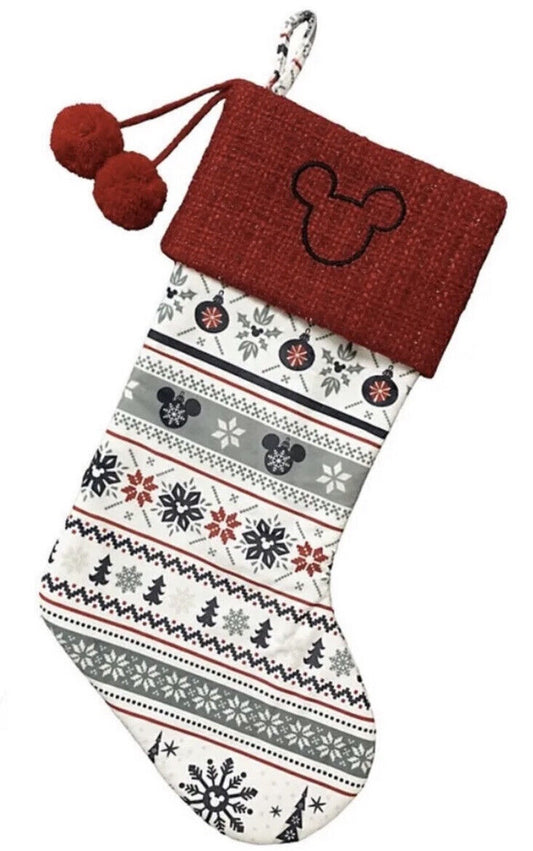 St. Nicholas Square Disney Mickey Mouse Christmas Stocking With Pom Pom