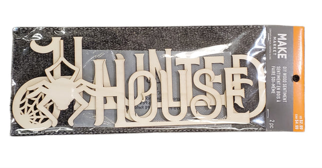 Make Market DIY Wood Sentiment Haunted House 2pc