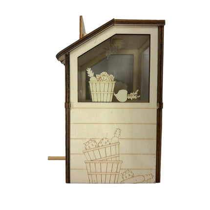 DIY Wooden Market Stand Birdhouse Kit – 7" x 5" Paintable Craft Décor