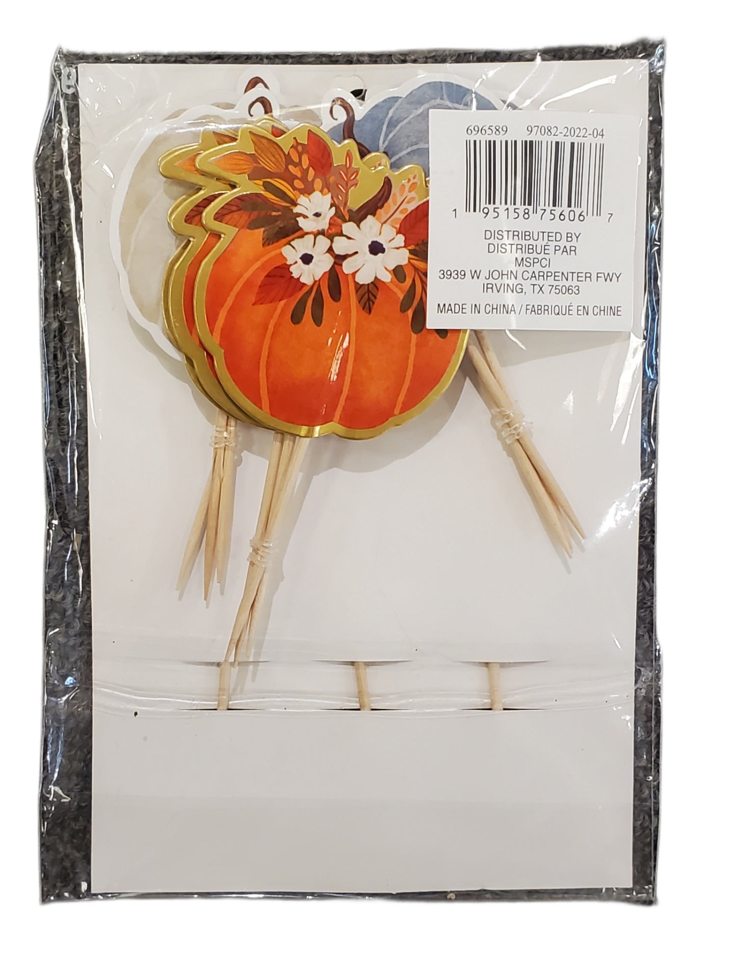 CELEBRATE IT THANKSGIVING, BAKEWARE/CUPCAKE TOPPERS 12pc PUMPKIN