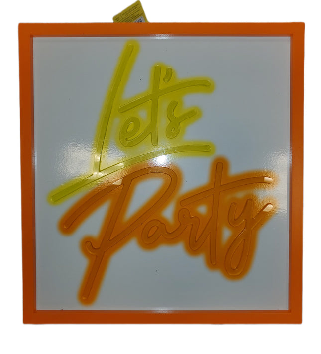Neon "Let's Party" Ashland Wall Decor 15x16"