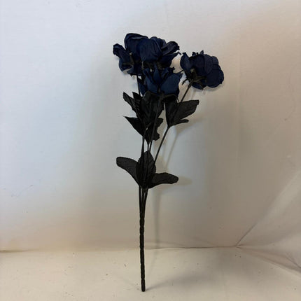Dark Blue Rose Floral Pick 13 in