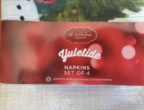 NEW Yuletide Napkins, Set of 4, by St. Nicholas Square