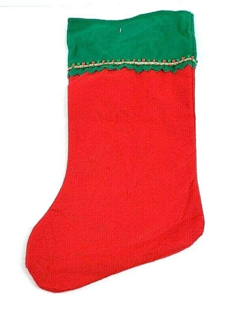 Holiday Time Red and Green Felt Christmas Stocking