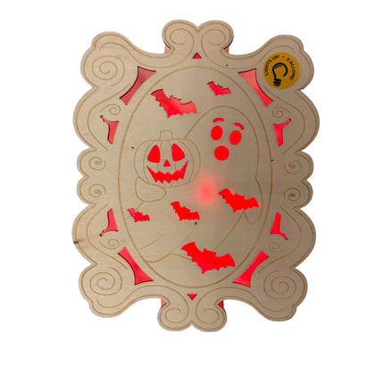 Light-Up Ghost Pumpkin Frame Décor – DIY Halloween Craft (7" x 5.5")