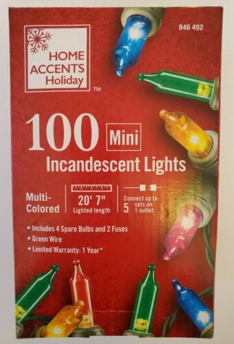 Home Accents Holiday 100-Count Multicolor Incandescent Mini Lights