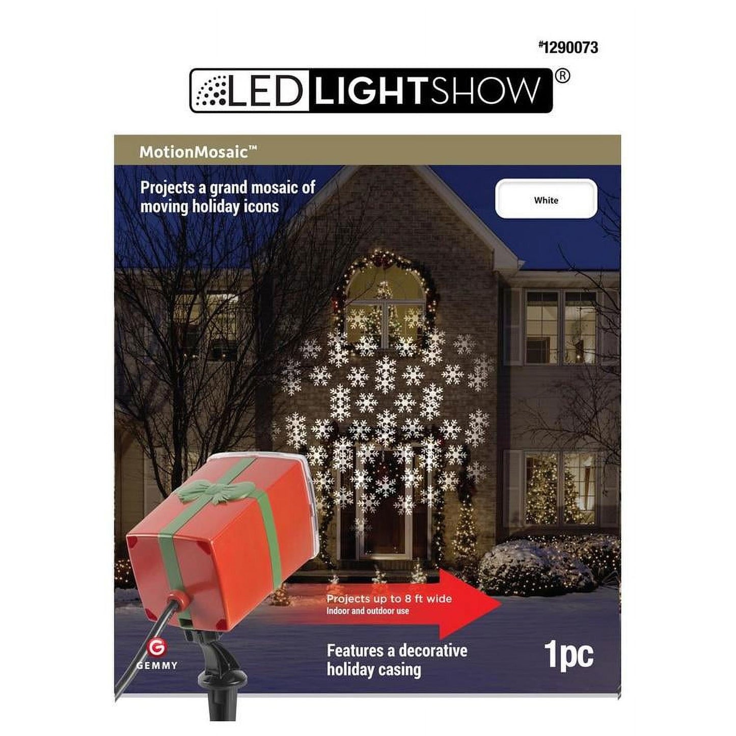 Gemmy LED Light Show Motion Mosaic Snow Storm