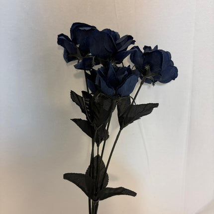 Dark Blue Rose Floral Pick 13 in