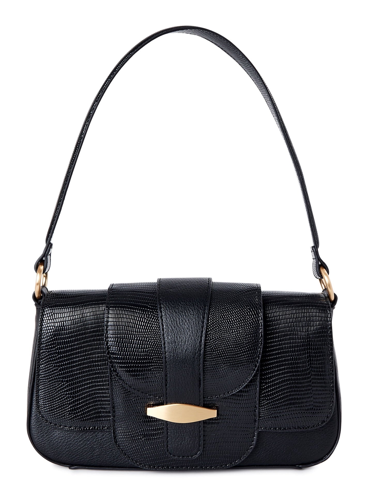 Time and Tru Women’s Shoulder Mia Handbag Black