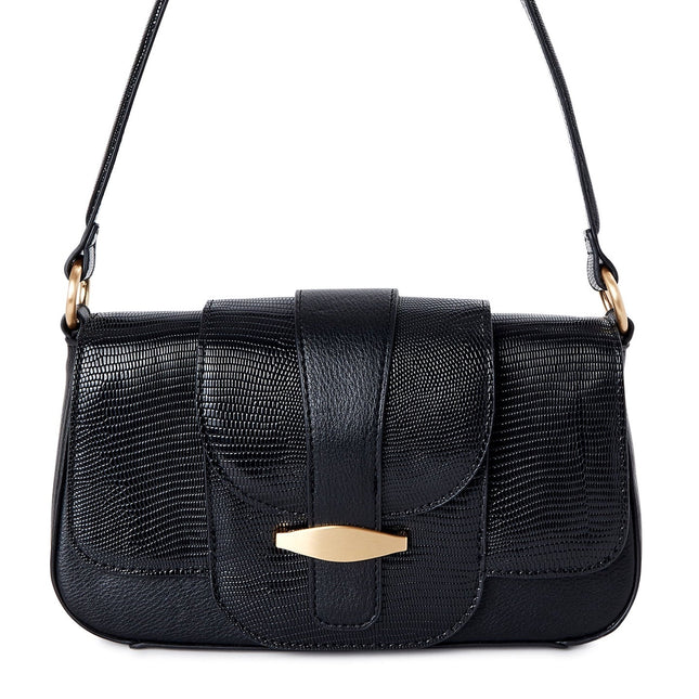 Time and Tru Women’s Shoulder Bag – Mia Black Magnetic Locks