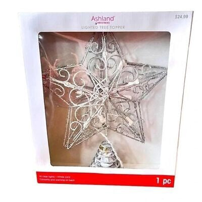 Ashland 10-Light Silver Star Christmas Tree Topper