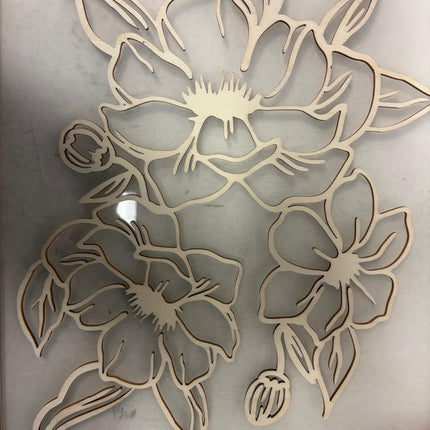 Make Market Wooden Décor – Floral Cutout Frame (14" Height × 11" Width)