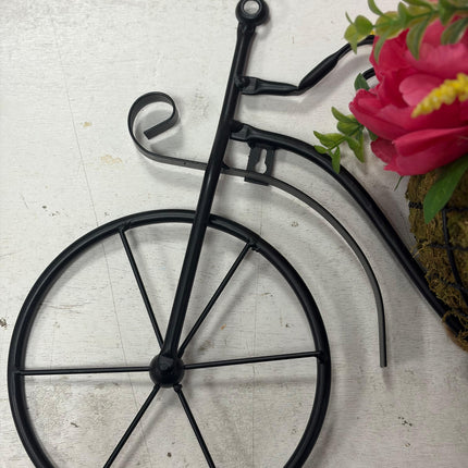 Ashland Metal Bicycle Wall Décor with Faux Florals – 19" W × 14" H
