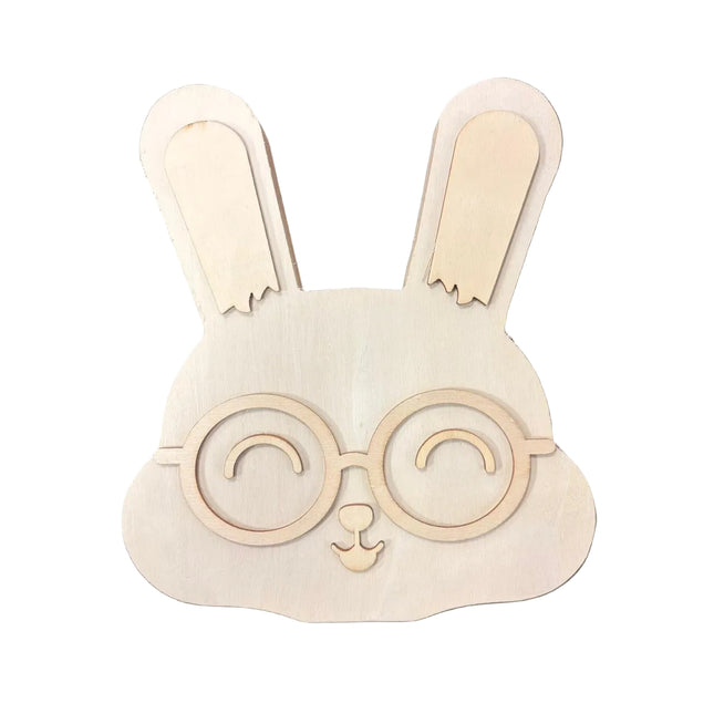 Make Market DIY Wooden Décor – Bunny Face Cutout (8" Height × 7" Width)
