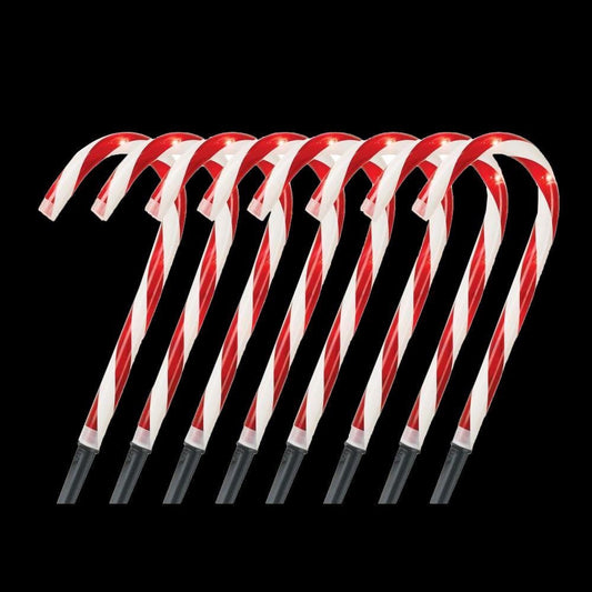 Home Accents Holiday 8-Pack 10-inch Candy Cane Pathway Lights