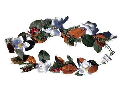 White Magnolia Garland, 76", Indoor Home Decor