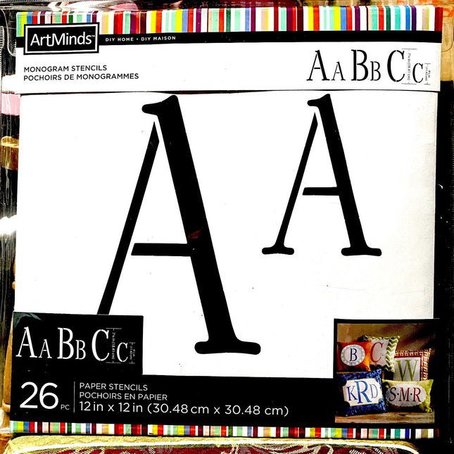 ArtMinds DIY Alphabet Stencils 12"x12" - 26 Sheets