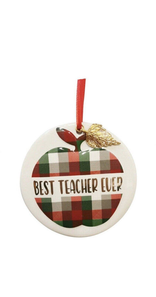 St. Nicholas Square Sentiment Ornament Best Teacher Ever