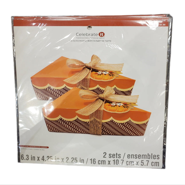 Celebrate It Pie Slice Boxes - 2 Sets, 6.3x4.24x2.25"