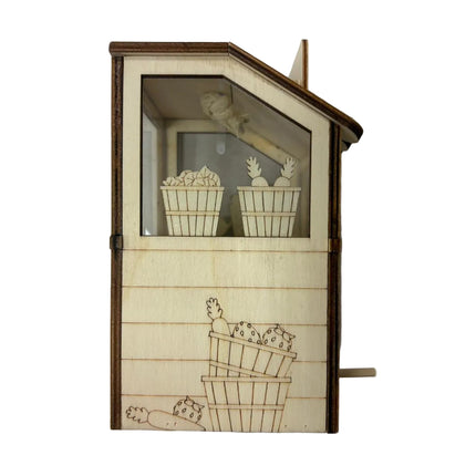 DIY Wooden Market Stand Birdhouse Kit – 7" x 5" Paintable Craft Décor