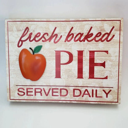 Ashland "Fresh Baked Apple Pie Served Daily" 14.25 x 8" x 1.25 Tabletop Decor