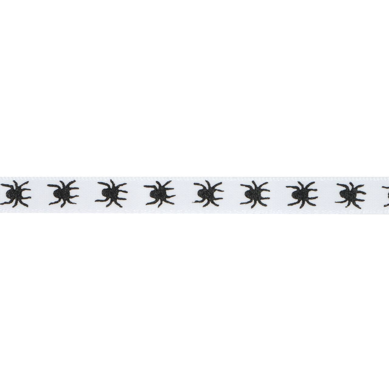 3/8" x 4yd. Black & White Spiders Ribbon by Celebrate It®