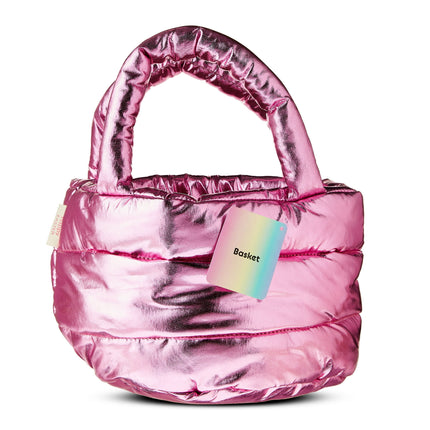 Easter Pink Metallic Fabric Basket
