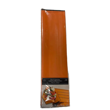 Orange & Black Floral Wrapping Paper – Waterproof Bouquet Wrap (22.8" x 22.8", 12 Pack)