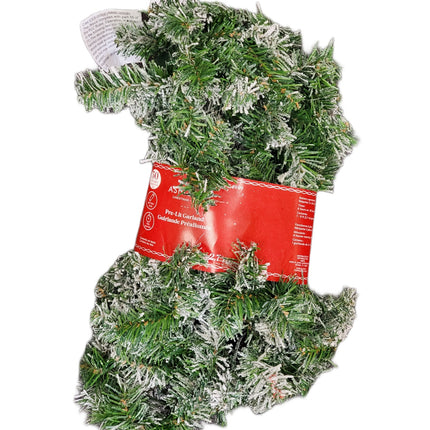 Flocked 9ft Ashland Pre-Lit Garland with 50 LED Lights