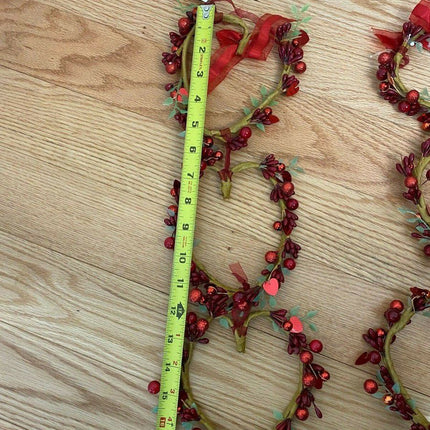 Valentine’s Day Heart Berry Garland with Red Ribbon by Celebrate It