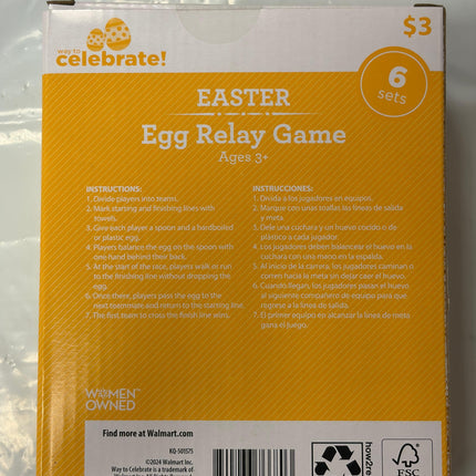 Way To Celebrate! Easter Egg Relay Game – 6 Sets