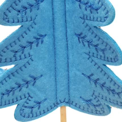 Blue Felt Tabletop Christmas Tree 9.5"x 6"
