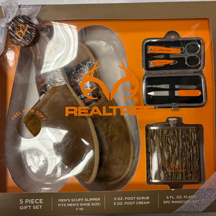 Realtree Men’s 5-Piece Slipper &amp; Grooming Gift Set