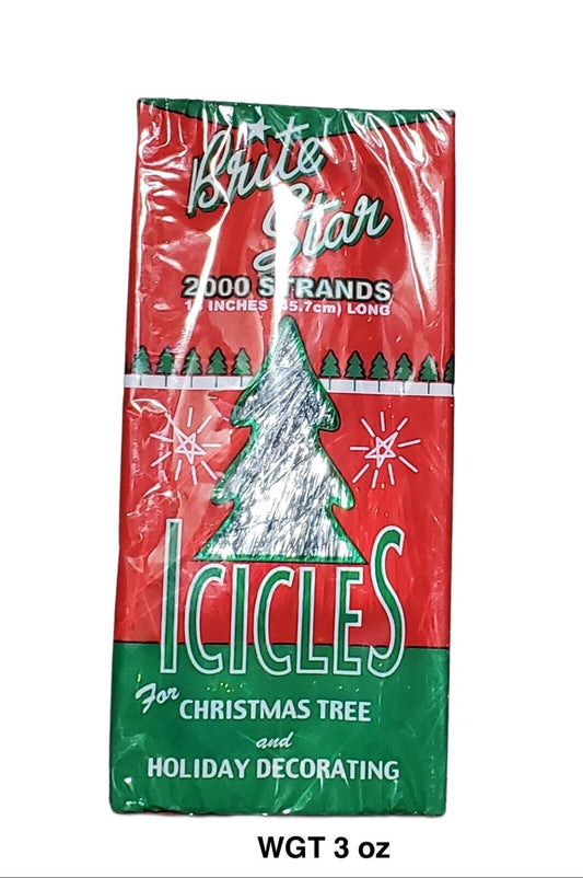 Brite Star Icicles for christmas tree and holiday decoration 2000 strands