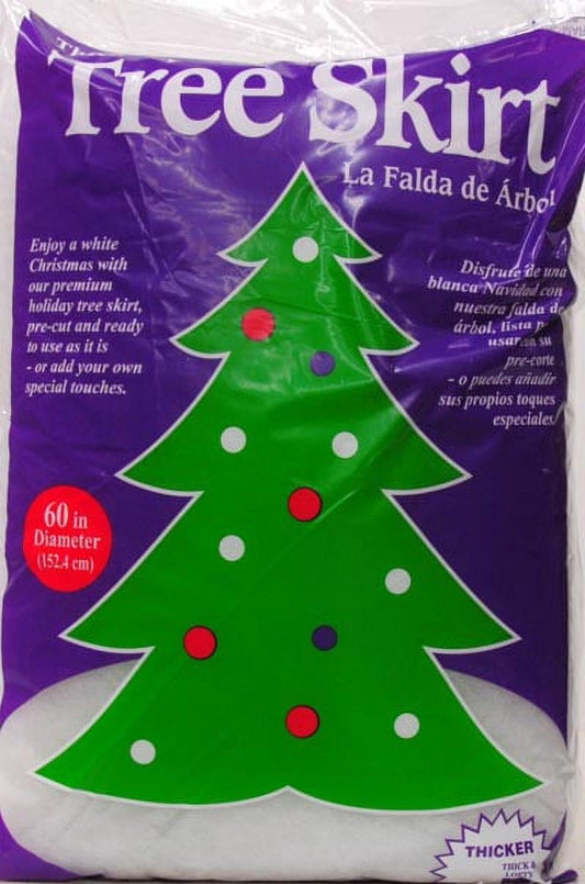 Holiday Time Christmas Tree Skirt, White, 60"