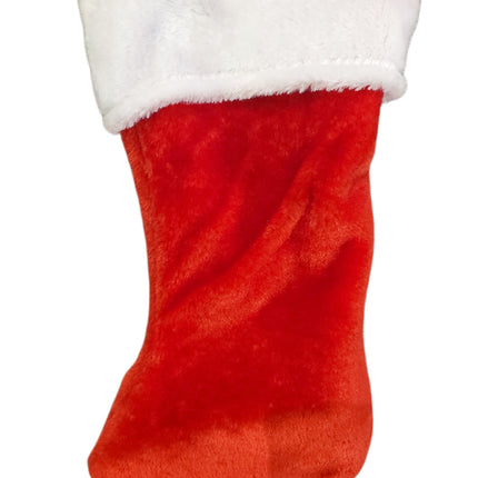 HOLIDAY TIME, STOCKING, RED, & WHITE, 16 X 8 INCHES