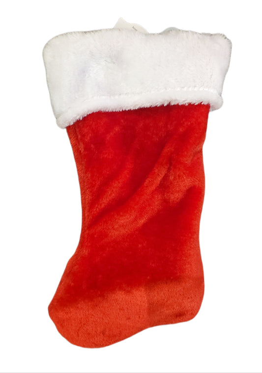 HOLIDAY TIME, STOCKING, RED, & WHITE, 16 X 8 INCHES