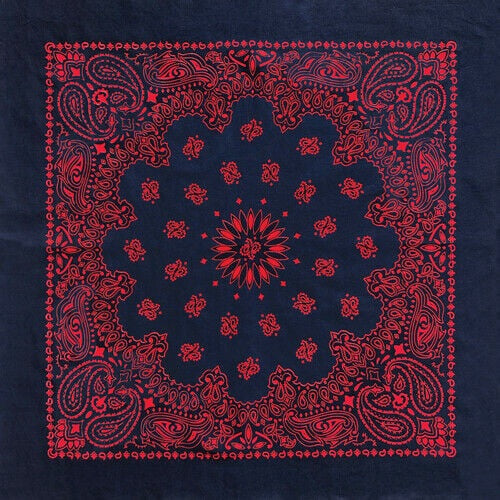 Bandana NAVY Blue and Red Paisley JUMBO 100% Cotton 27 X 27 NEW