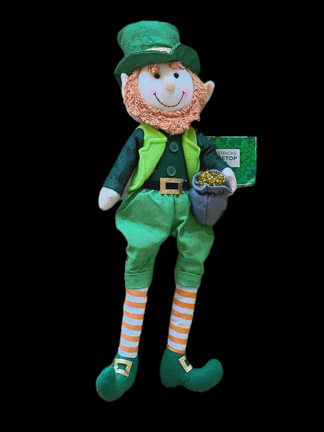 St. Patrick's Day Leprechaun Fabric Sitting Decoration, 20in