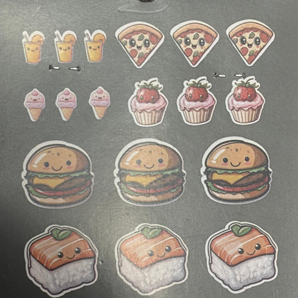 Cute Food Wooden Craft Shapes – DIY Snack Theme Set (18 Pieces)