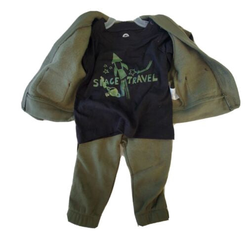 Wonder Nation Boy's 3Pc Cardigan Outfit "Space Travel"